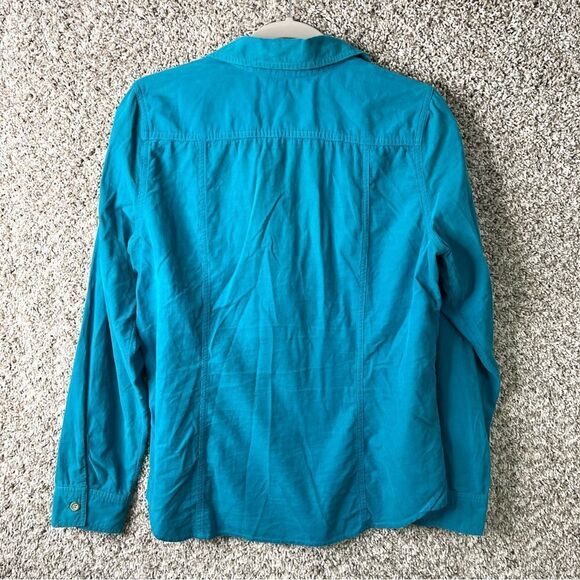 Sundance Shirt Women’s 10 Blue Light Corduroy Long Sleeve Pocket Button Down - Picture 3 of 3